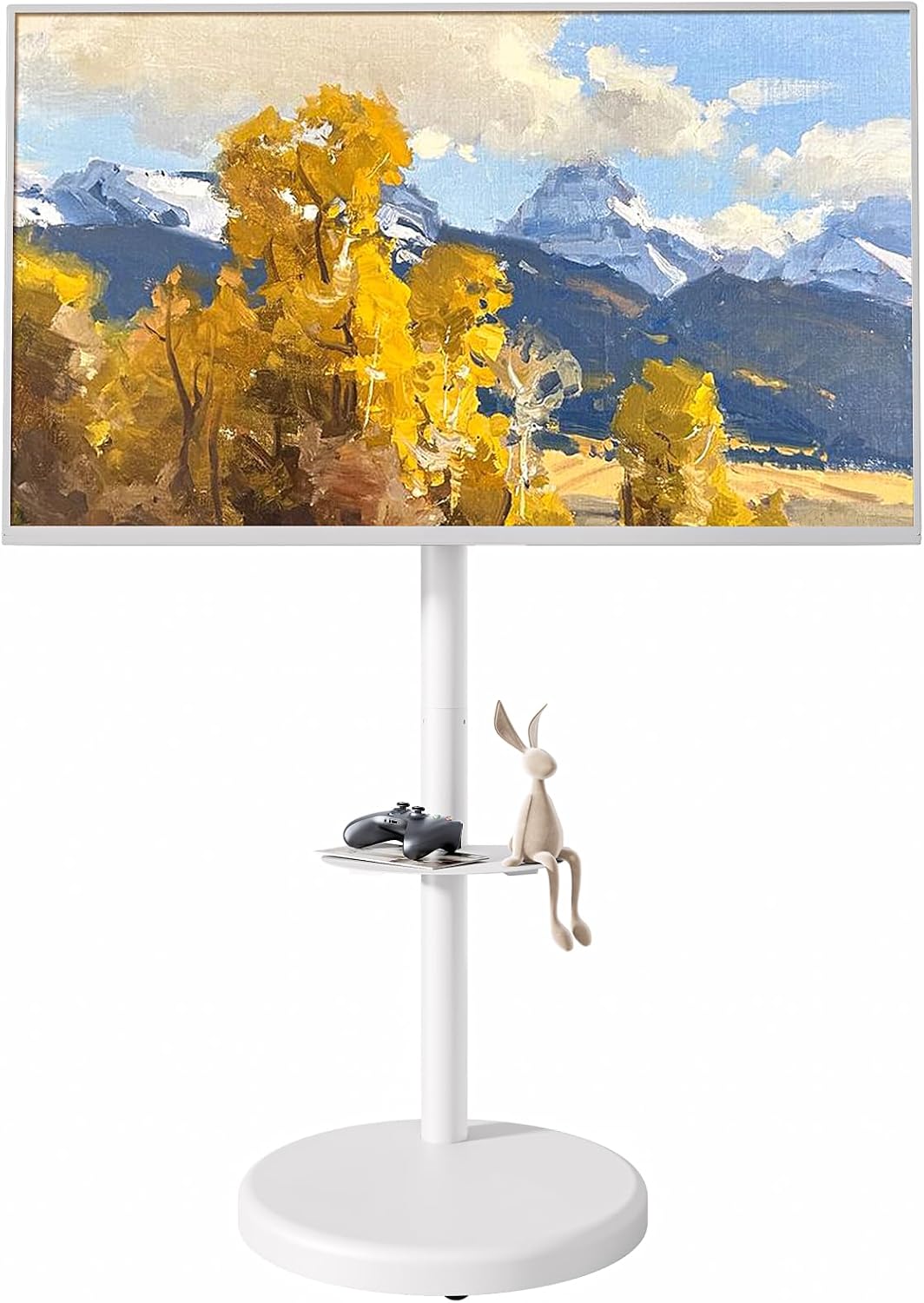 Rolling TV Stand for 37-86" TVs, 110 lbs, White