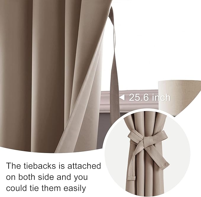 JIUZHEN Blackout Curtains for Bedroom (Set of 2)