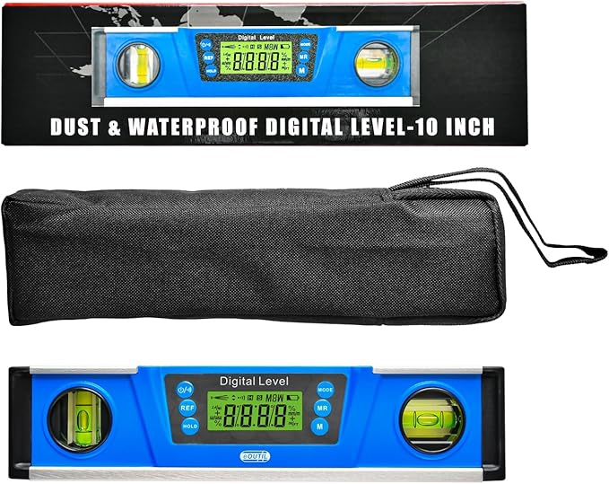 Digital Level and Protractor, 10 Inch IP54 Protected Electronic Bubble