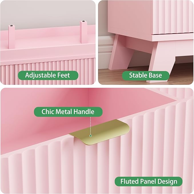 Xixini Fluted Dresser for Bedroom