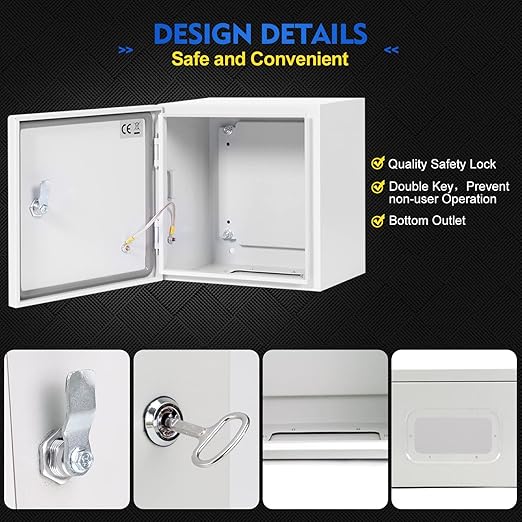 Outdoor Electrical Box, Steel Junction Box 24X16X10'', NEMA 4X Electr...