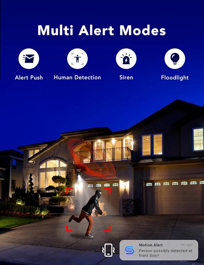 2K Security Camera Wired, Outdoor/Indoor