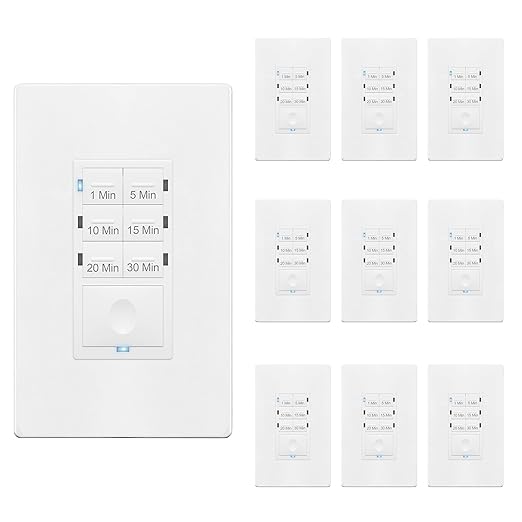 ENERLITES Light Switch Timer, for Bathroom Exhaust Fans, 1-5-10-15-20-30 Min ...