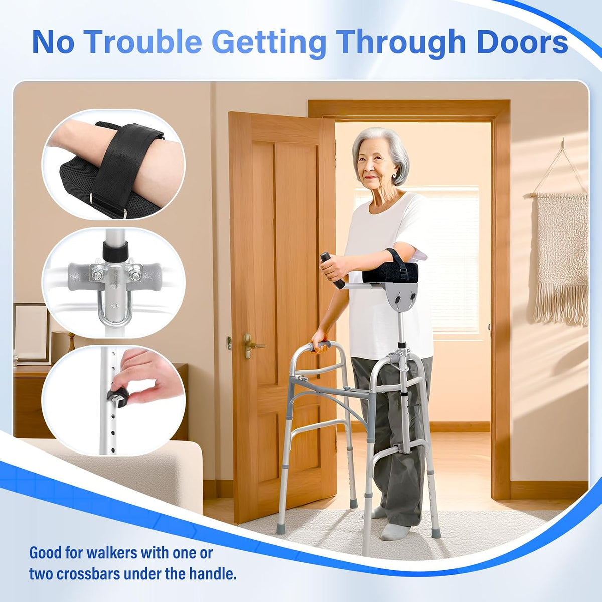 1 pcs Walker Platform Attachment with Adjustable Padded Cuff - Walker Platfor...