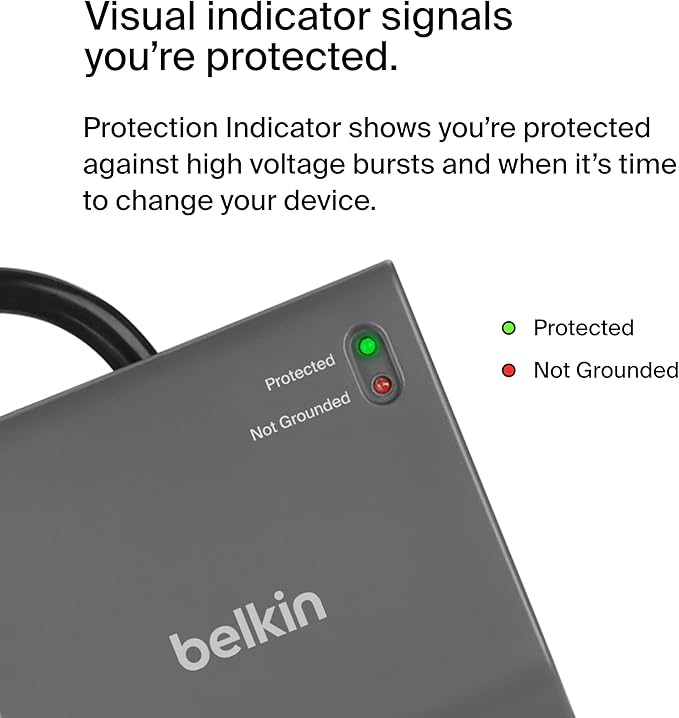 Belkin 12-Outlet Surge Protector Power Strip w/ 12 AC Outlets & 8ft Flat ...