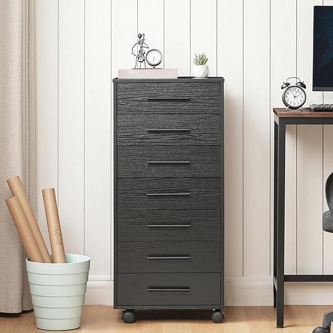 HOOBRO 7-Drawer File Cabinet, Wooden Office Cabinet