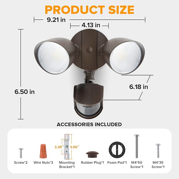 LUTEC 32W 3500 Lumen LED Security Lights Motion Sensor Light Outdoor, 5000K