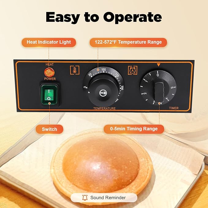 Electric Burger Baking Machine Commercial Cone Maker Double-Sided Constant