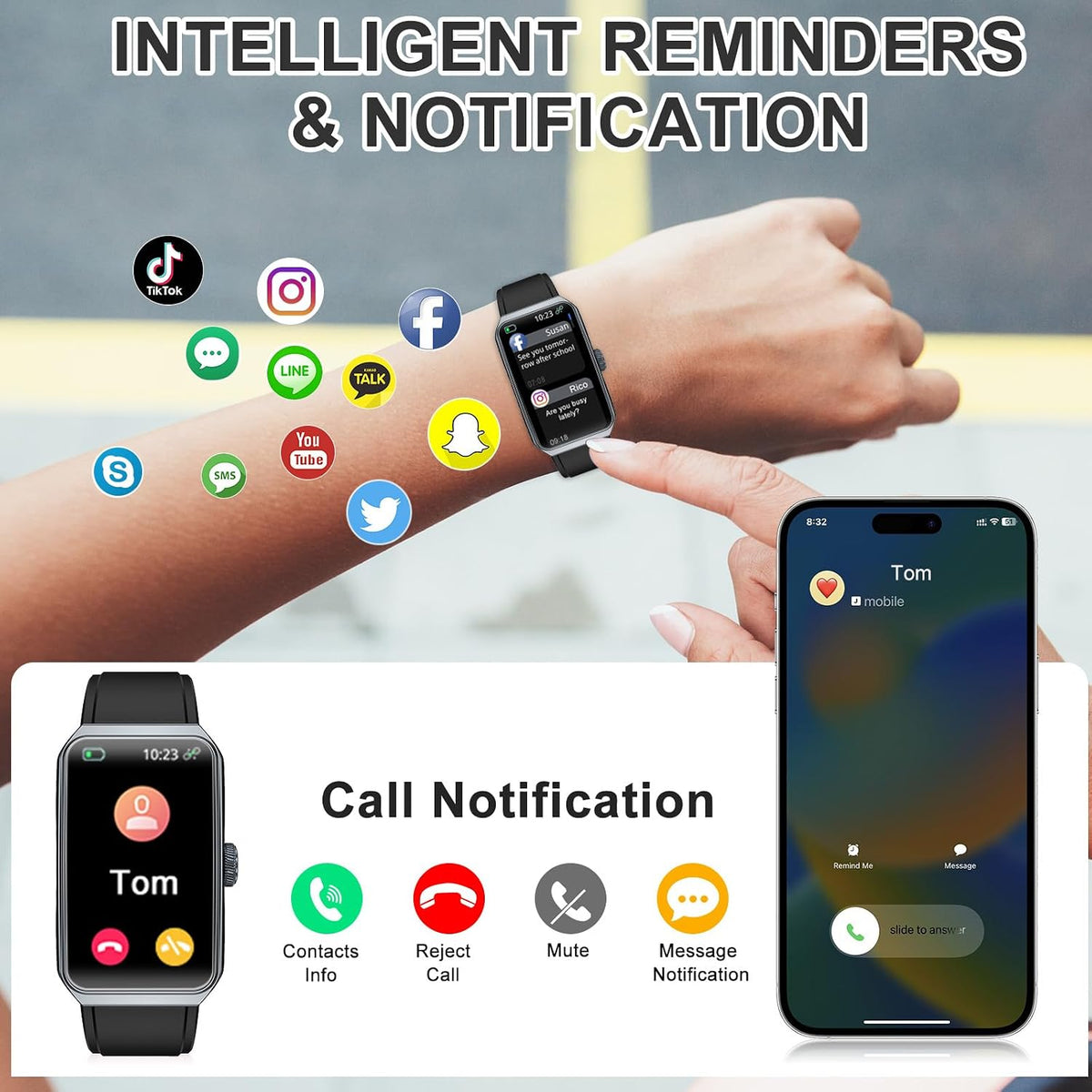 Fitness Tracker, Step Counter with 24/7 Heart Rate Blood Oxygen Sleep Monitor...