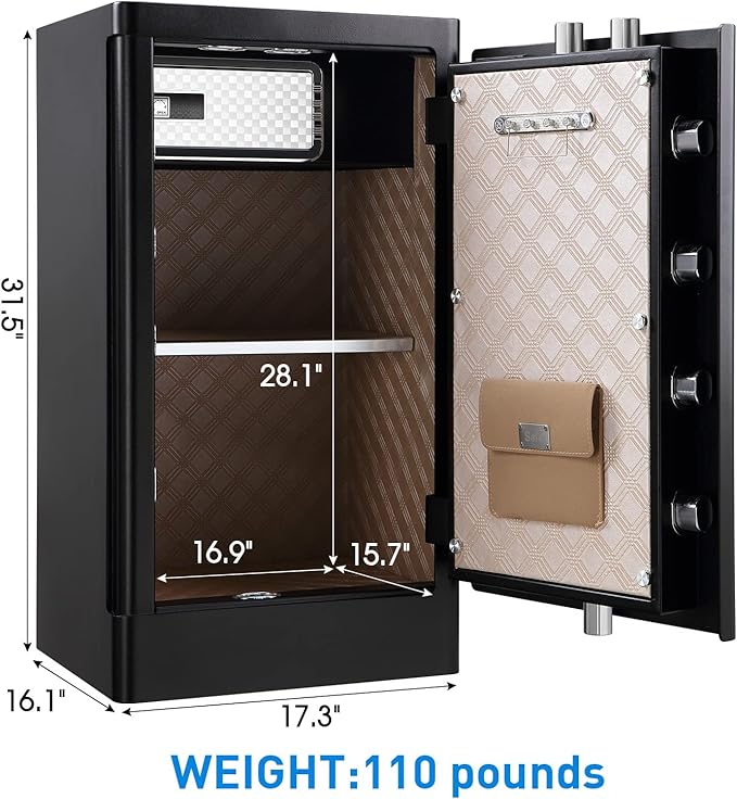 Tenamic Deluxe Biometric Fingerprint Safe Box Smart Touch Screen Fireproof Safe