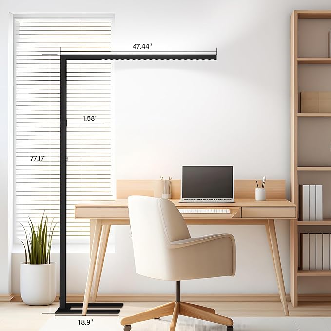 STERREN 77" LED Floor Lamp, 7350LM Dimmable Eye-Care Standing Piano Lamp