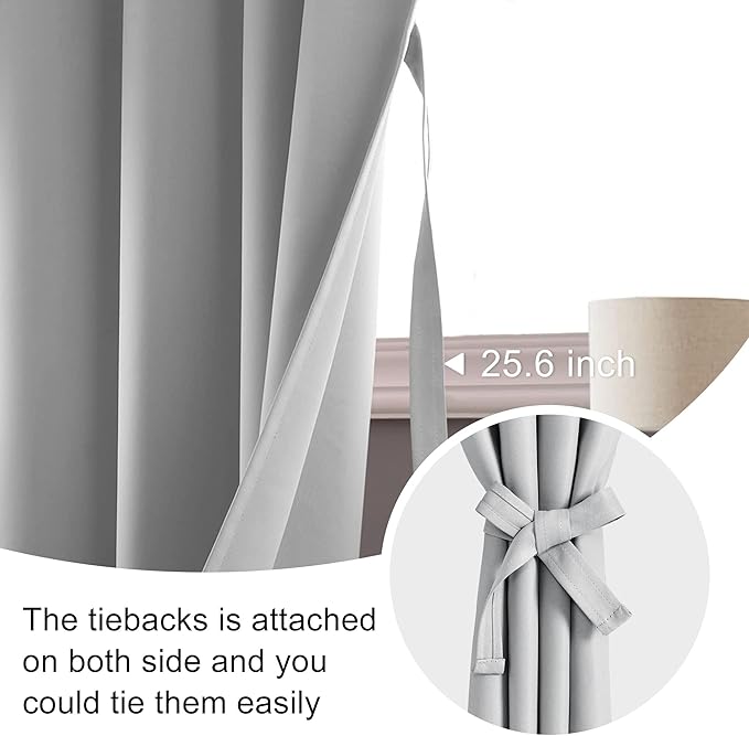 JIUZHEN Blackout Curtains for Bedroom– Thermal Insulated, Noise Reducing Room