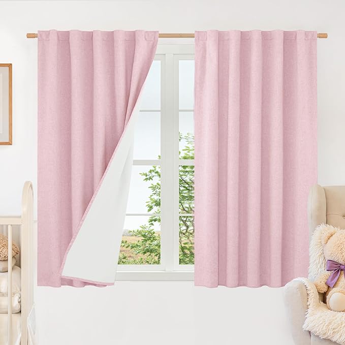 LAMIT Linen Full Blackout Window Curtains