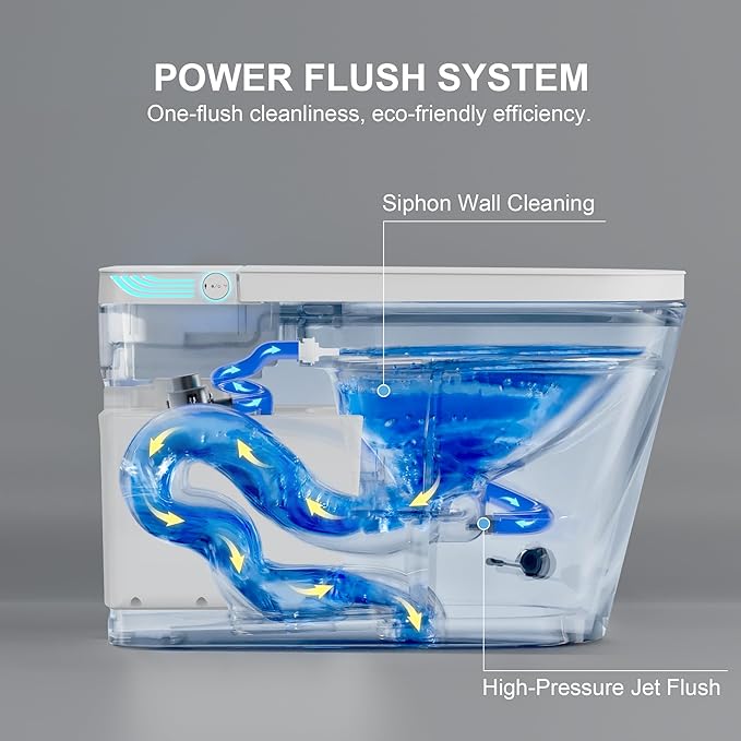 Smart Toilet with Bidet Built in, Bidet Toilet with Heated Seat and Night Light
