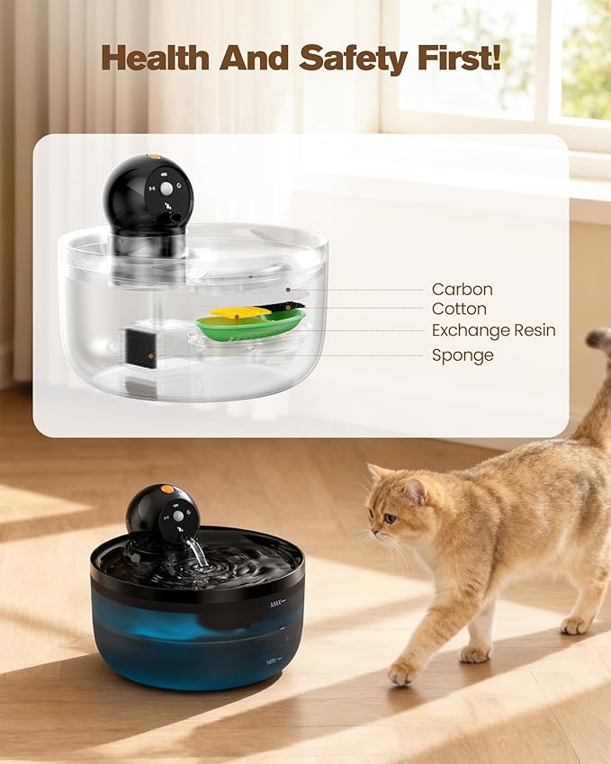 Cat Water Fountain Wireless Cordless: Cat Fountain