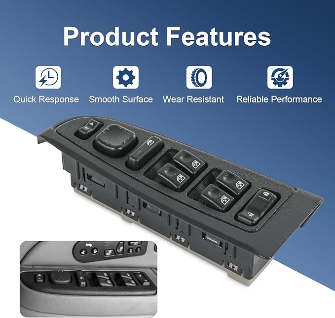 DICMIC Front Driver Side Master Power Window Switch and Door Lock & Black...