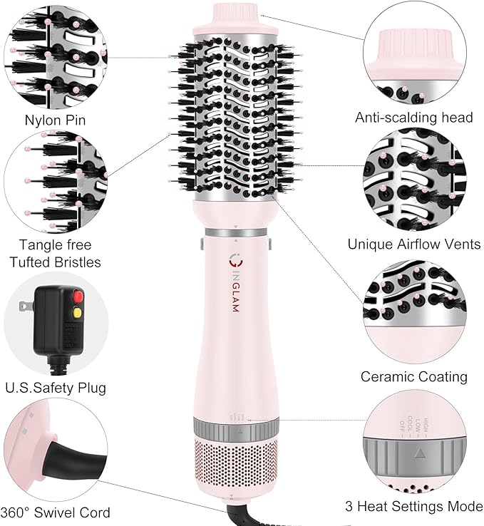 IG INGLAM 4 in 1 Blowout Hair Dryer Brush Set