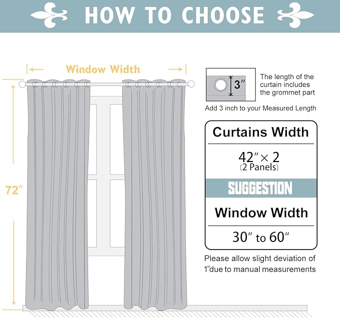 ChrisDowa Blackout Curtains 72 inches Long