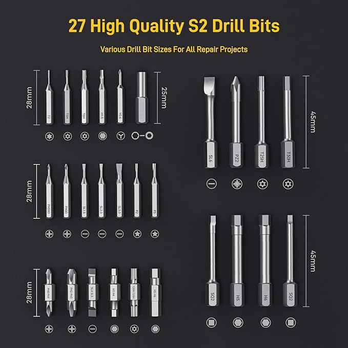 MrToNo Electric Screwdriver, Cordless Screwdriver Set, Power Screwdriver Set