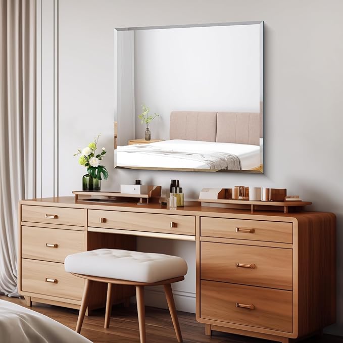 CILIBER Beveled Mirror, 30x30 inch Square Bathroom Mirrors