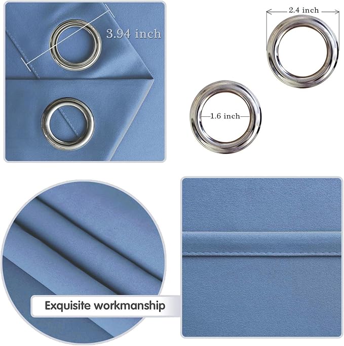 DWCN Dusty Blue Blackout Curtains