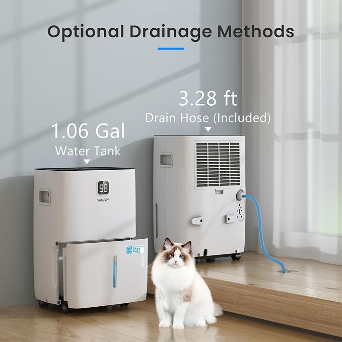 Yaufey 6000 Sq. Ft. Energy Star Certified Dehumidifier, Max 120 Pints