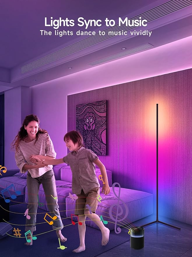 Tyute Corner Floor Lamp, RGB LED Corner Lamp