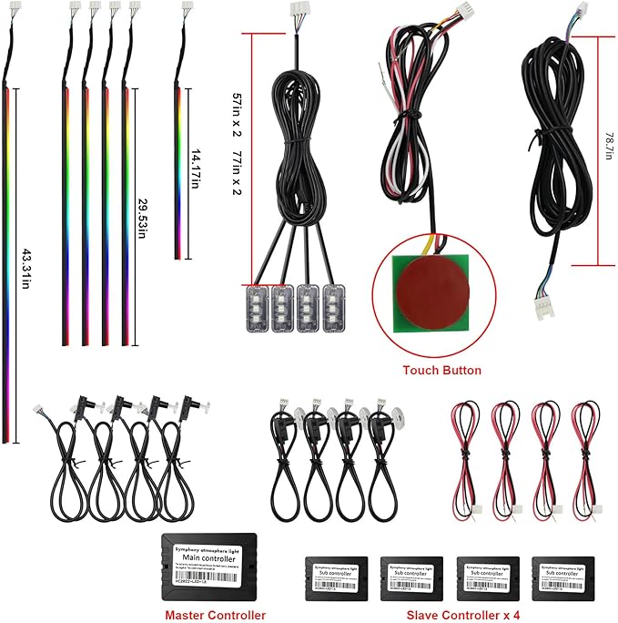 Dreamcolor Acrylic Interior Car Lights, WEBUPAR Car Accessories 18 in 1 Car LED