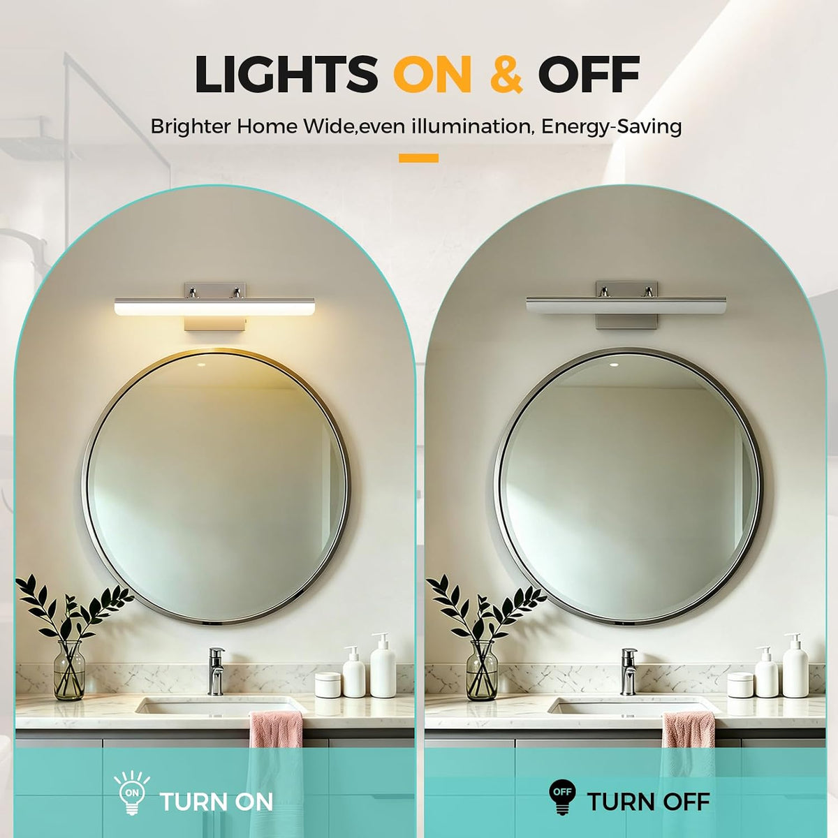 Brushed Nickel Vanity Light, 15.7” Dimmable LED Bathroom Light Bar with 5CCT,...