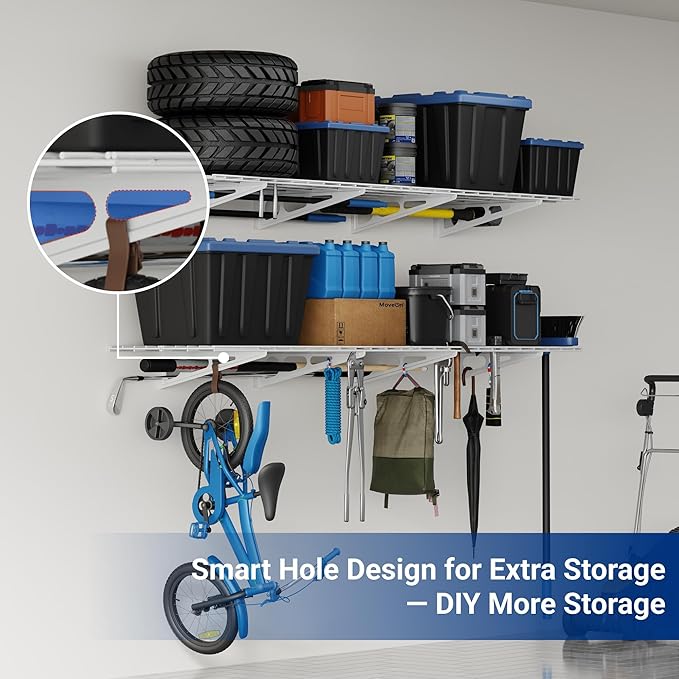 FLEXIMOUNTS 4-Pack 2x4ft 24-inch-by-48-inch Wall Shelf Garage Storage Rack Wall