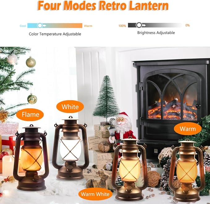Lantern LED Battery Powered Camping Lamp Outdoor Hanging Rechargeable Lantern...