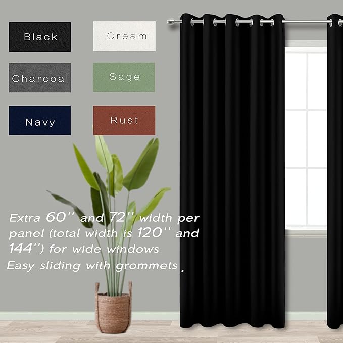 Blackout Curtains 72 Inch Extra Wide