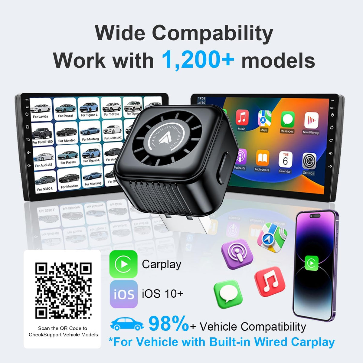 Wireless Carplay Adapter, Bluetooth Carplay Wireless Adapter Car Play