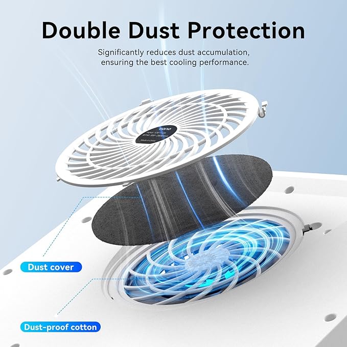 llano RGB Laptop Cooling Pad, Powerful Turbofan, Quiet Cooling, Touch Control