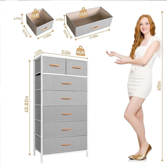 Mifuro Tall Dresser for Bedroom, Vertical Storage Organizer Tower