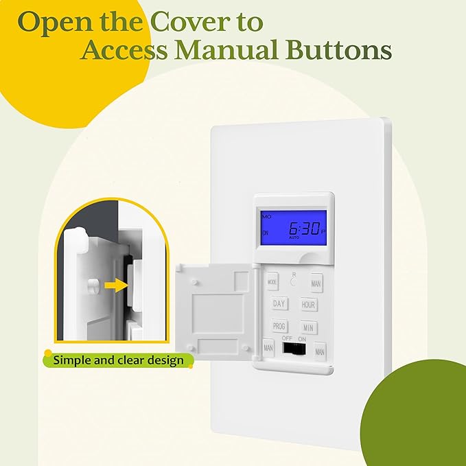 TG 7 Days Digital in-Wall Programmable Timer Switch (2 Pack)