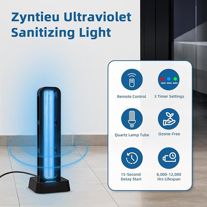 39W UV Light Sanitizer with Remote Control and 3 Timers – Ozone Free Home