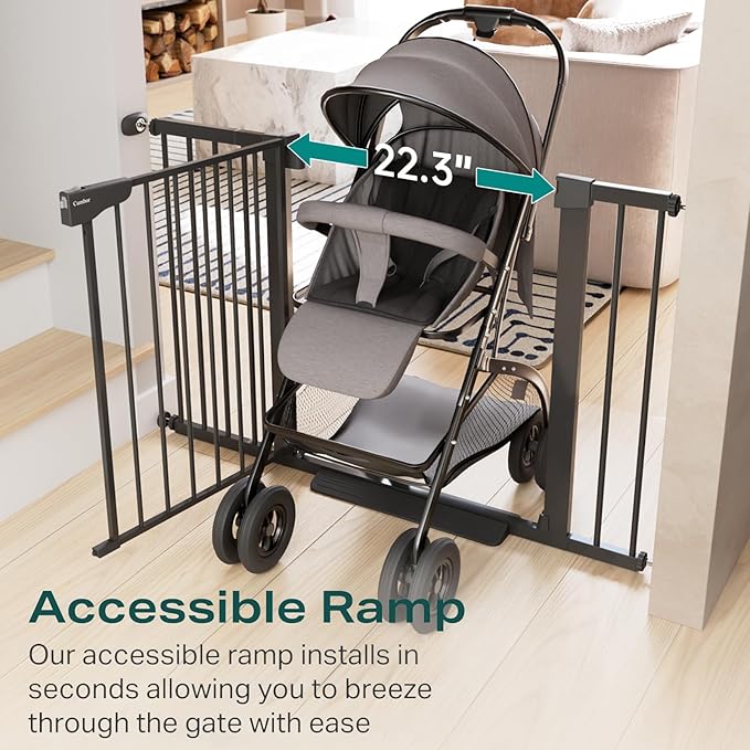 Cumbor 29.7-46" Baby Gate for Stairs, Mom's Choice Awards Winner-Aut...