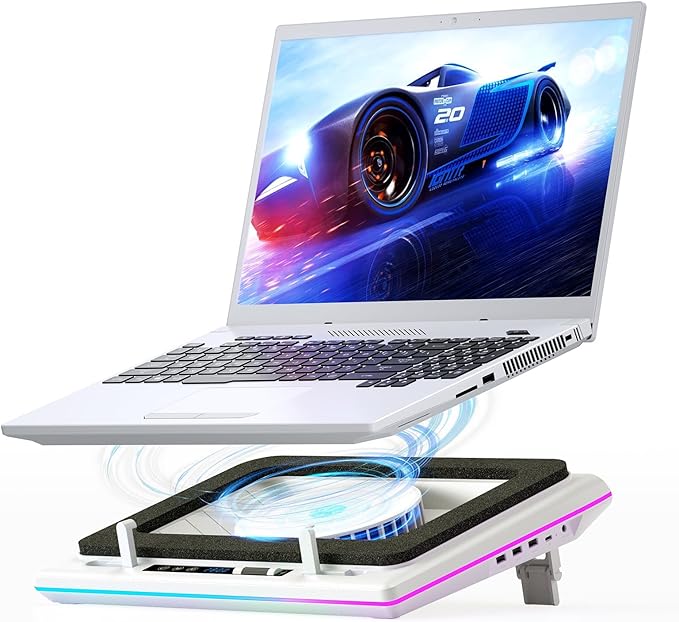 llano RGB Laptop Cooling Pad, Powerful Turbofan, Quiet Cooling, Touch Control