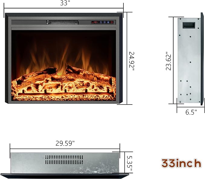 Trim Kit for 32.9" W x 24.9" H Electric Fireplace Inserts