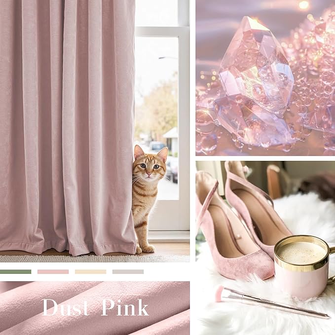 Lazzzy Velvet Blackout Extra Long Curtains Thermal Insulated Room Window Drapes
