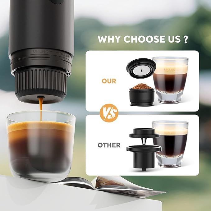 Portable 2-in-1 Coffee Maker, Portable 20 Bar Espresso Machine