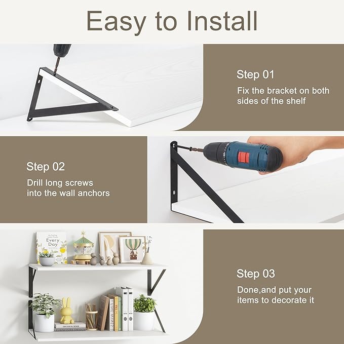 Fun Memories 20 Inch Floating Shelves (Set of 2)