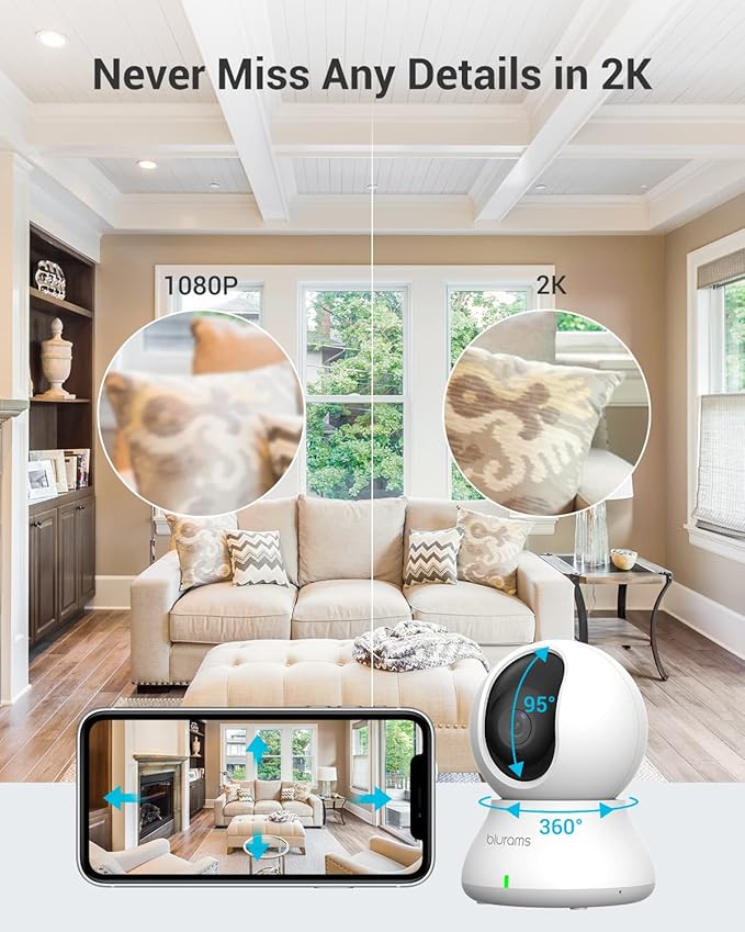 blurams 5G Cameras for Home Security, 2K Pet Camera (2Pack)