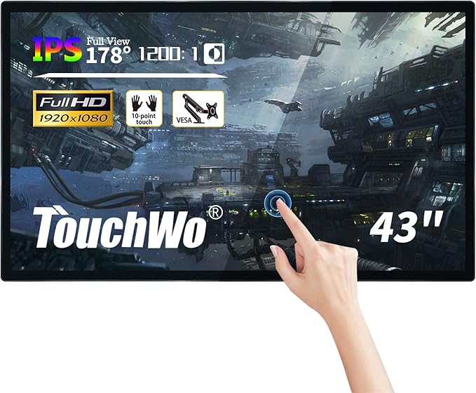 TouchWo 43 inch Interactive Touchscreen Monitor, Smart Board