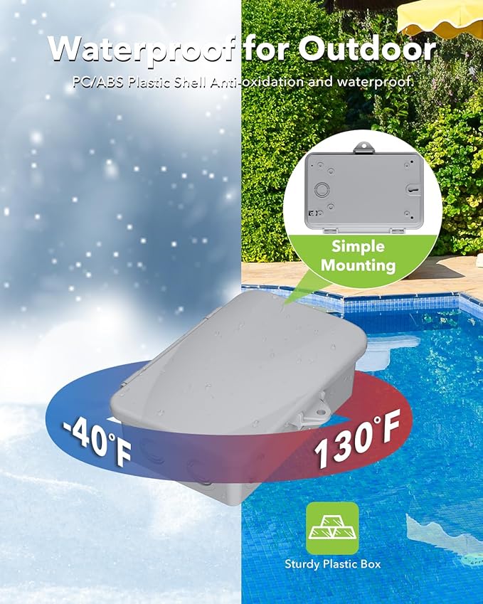 BN-LINK Pool Pump Timer, Outdoor Indoor Smart Wi-Fi Timer Box, 2HP 40A Max