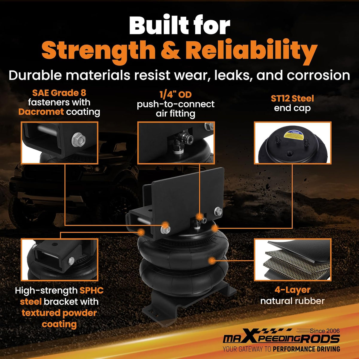 maXpeedingrods 5000 lbs Air Suspension Bags Kit for Ram 2500 2014-2026
