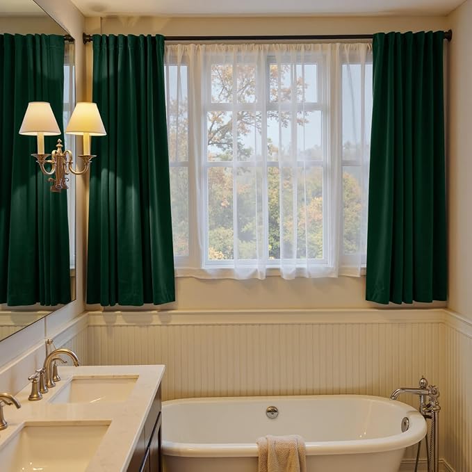 Lazzzy Velvet Blackout Curtains Thermal Insulated Room Window Drapes Super Soft