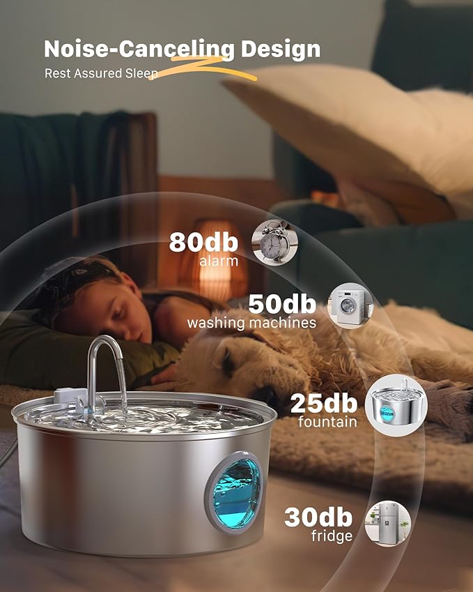 Dog Water Fountain for Large Dogs: Big Cat Water Fountain Stainless Steel