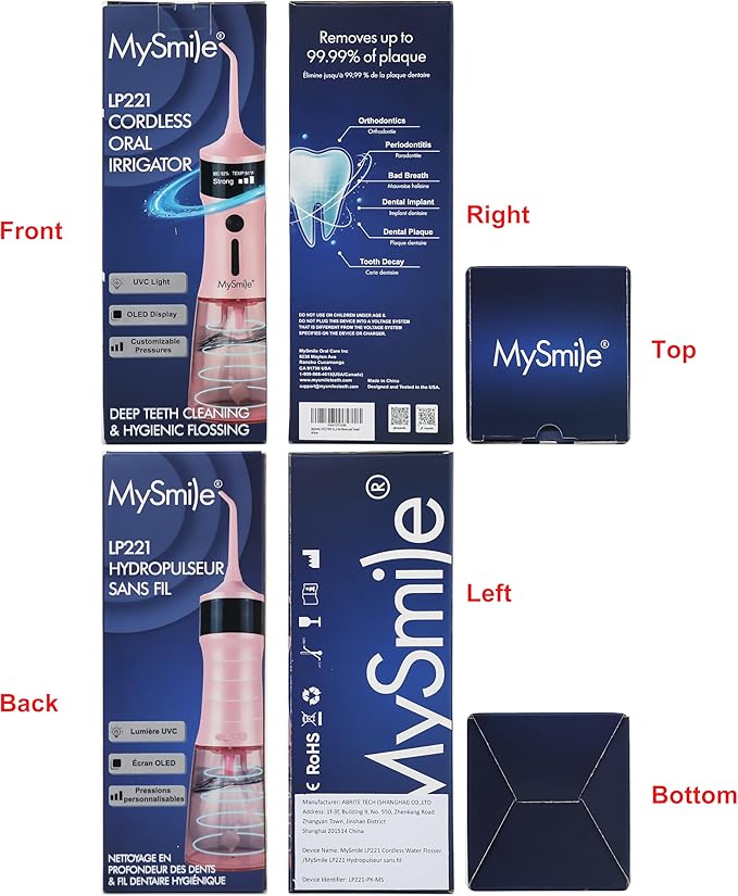 MySmile LP221 Cordless Water Flossers